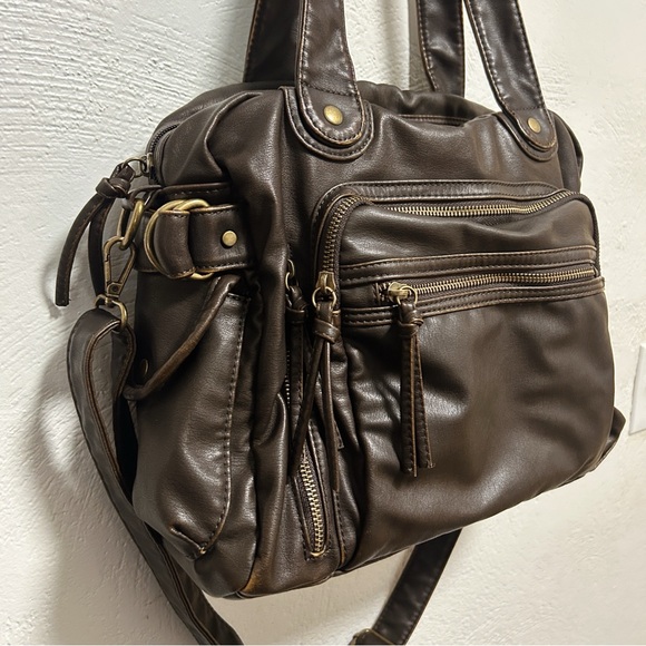 VINTAGE Elegant Brown Leather Tote Bag - Picture 6 of 8